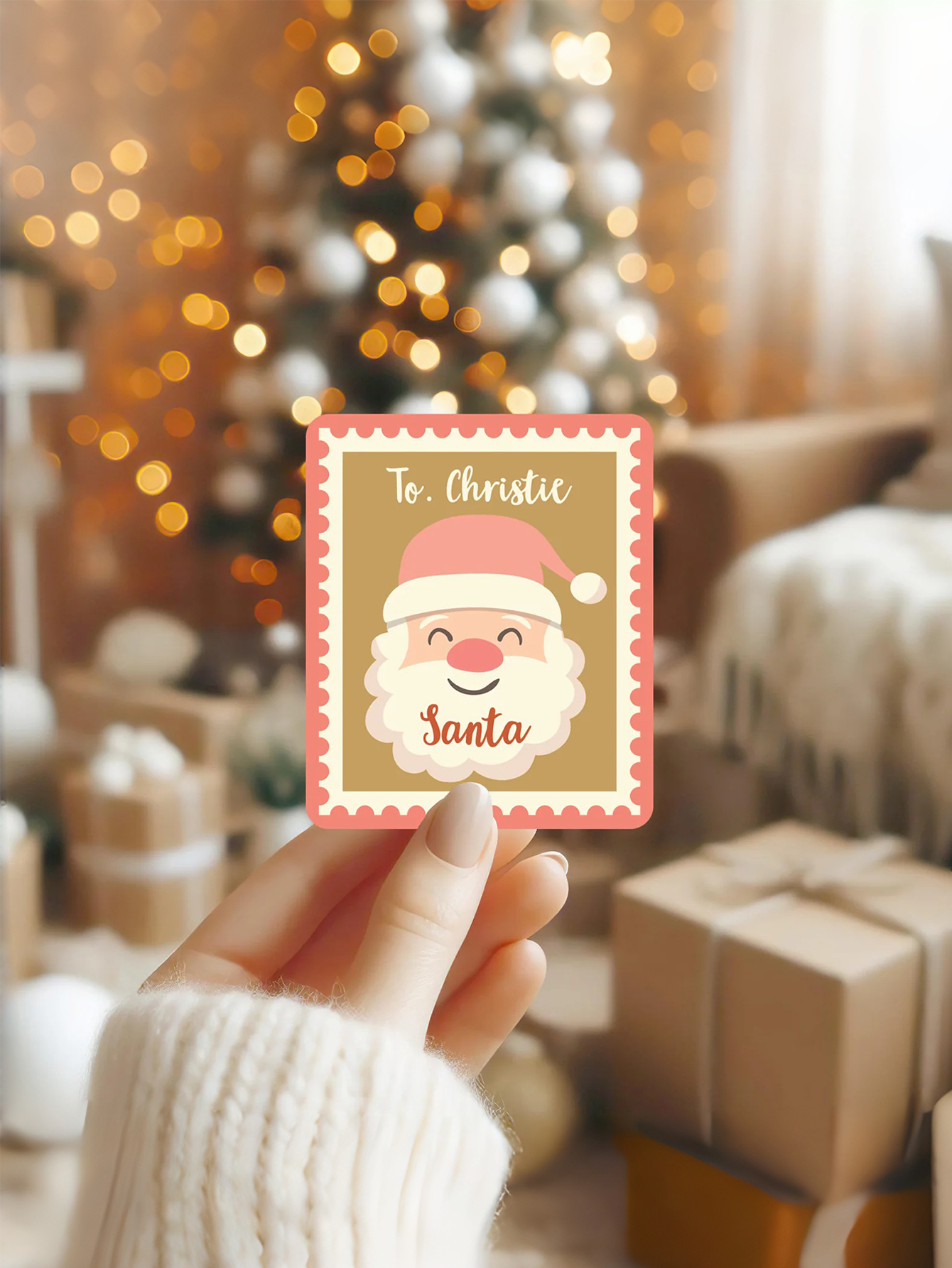 Custom Christmas Santa Label Stickers
